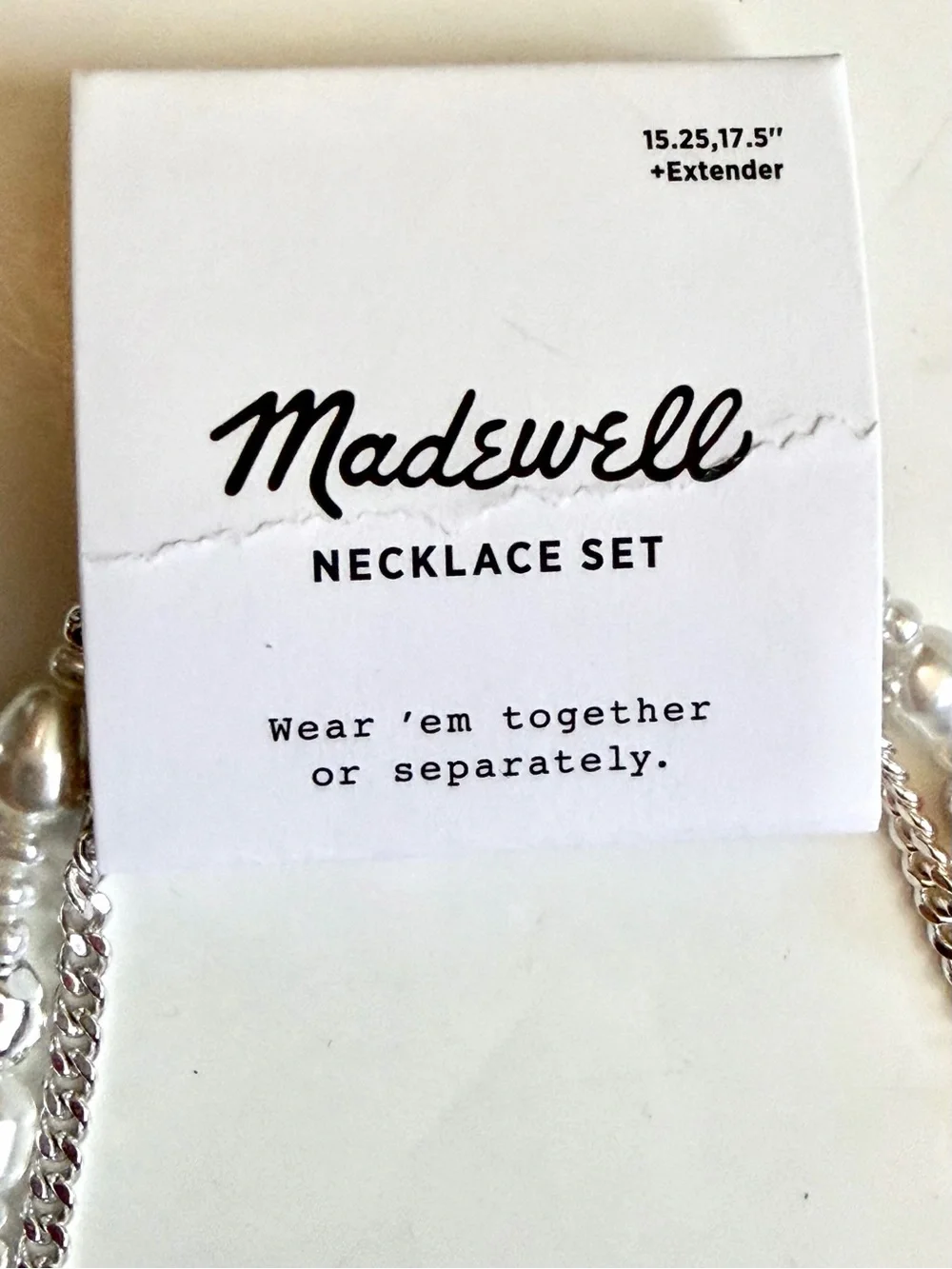 NWT Madewell Layered Freshwater Pearl and Silver Necklace - Picture 6 of 8